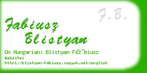 fabiusz blistyan business card